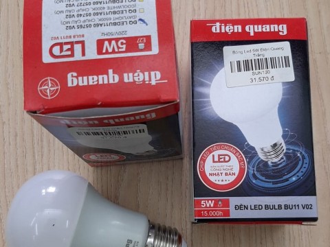 Bóng led bulp 5W ĐQ ánh sáng trắng-31.570đ